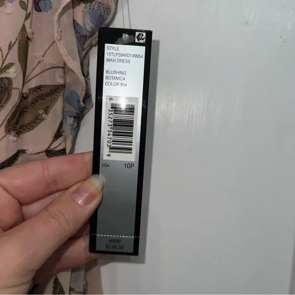 Tahari Maxi Dress Blushing Botanica Size 10P - Picture 9 of 9